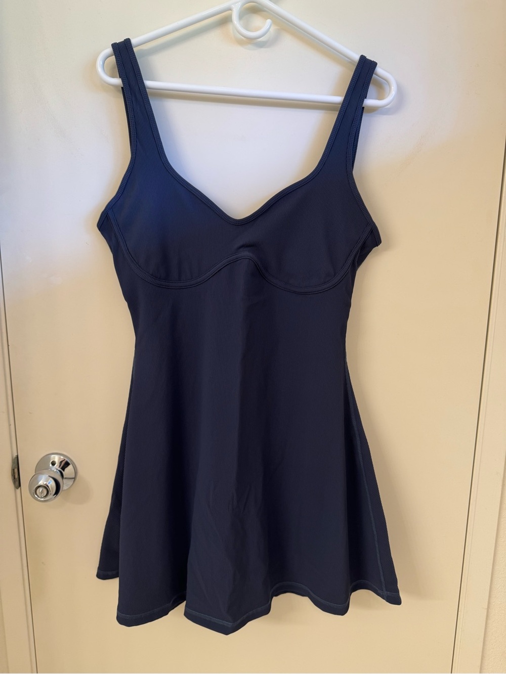 Active by Teal Blue Ribbed Active Dress w/ Built-In Bra